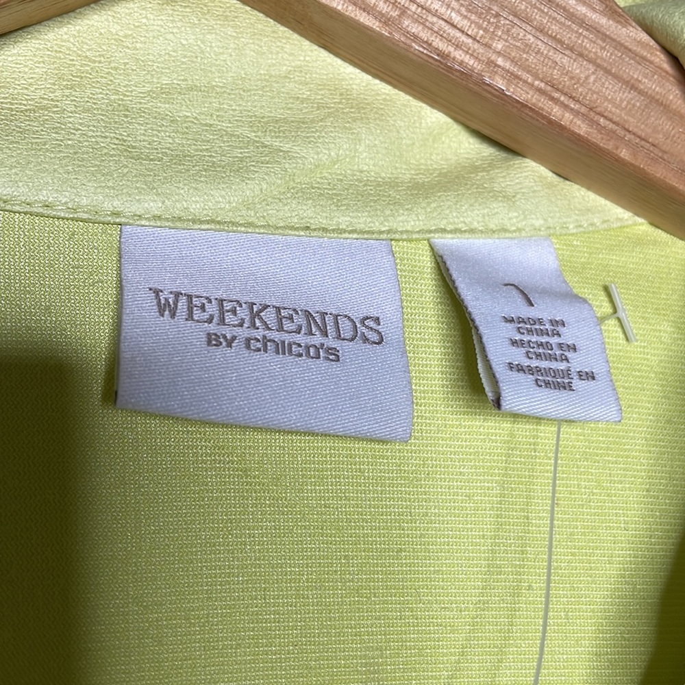 Chicos Full Zip Light Jacket sz 1 (medium) light green - Picture 2 of 4